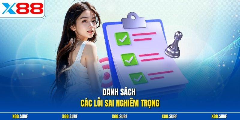 Danh sách các lỗi sai nghiêm trọng