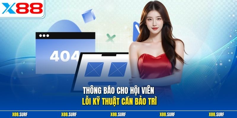 Thông báo cho hội viên lỗi kỹ thuật cần bảo trì